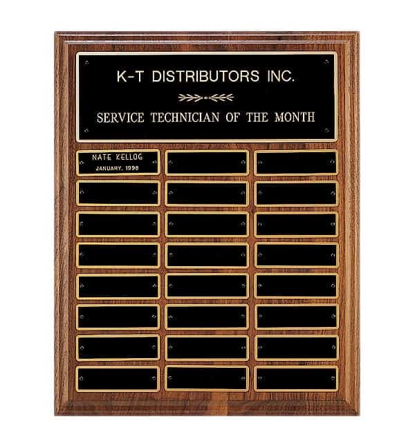 P3304-06 - P3304-06 | Solid Walnut Perpetual Plaque with Brass Plates