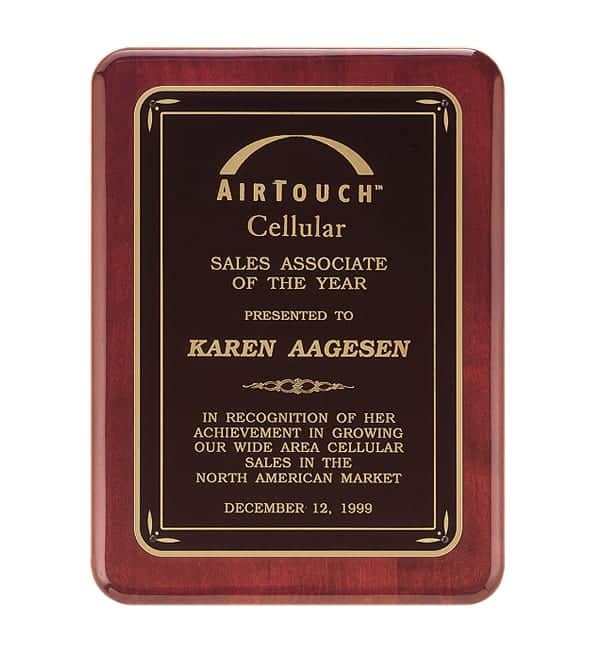 P3756-58 - P3756-58 | Rosewood Plaque with Matte Black Plate and Gloss Black Border
