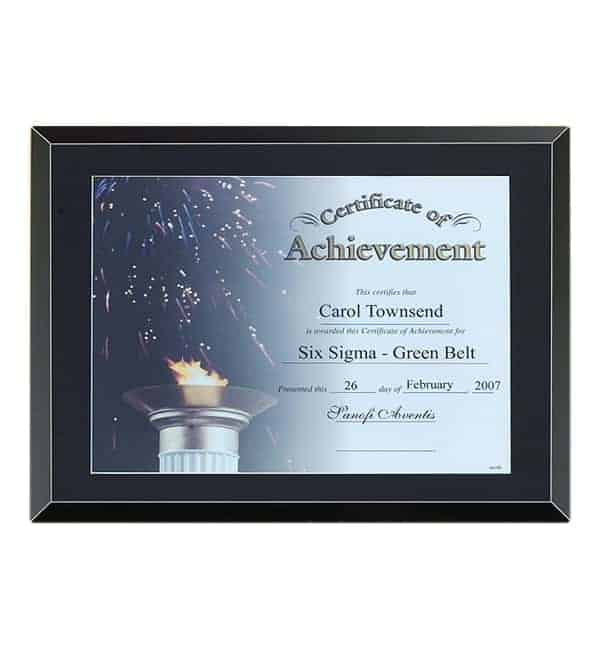 P4190 - P4190 | Black Glass Certificate Plaque