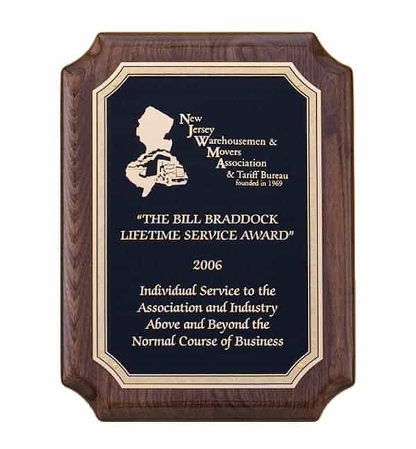 P4310-12 - P4310-12 | Walnut Stained Piano Finish Plaque with Gold Florentine Border