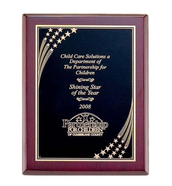 P4450-52 - P4450-52 | Rosewood Piano Finish Plaque with Shooting Stars