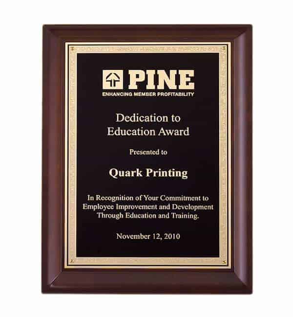 P4540-42 - P4540-42 | Cherry Finish Plaque with Gold Florentine Plate