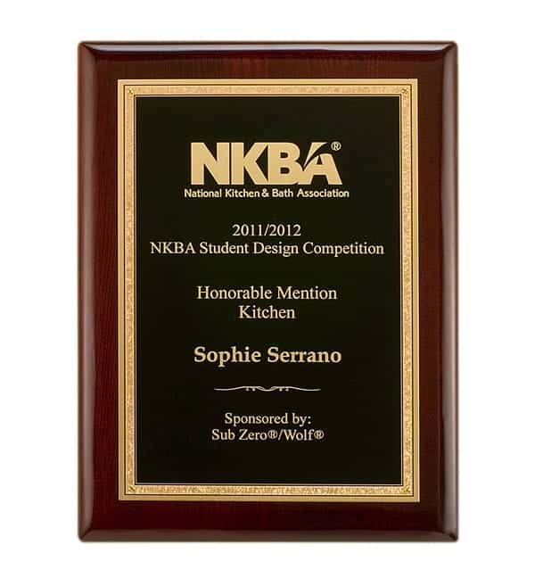 P5007-10 - P5007-10 | Rosewood Plaque with Black Plate and Florentine Border