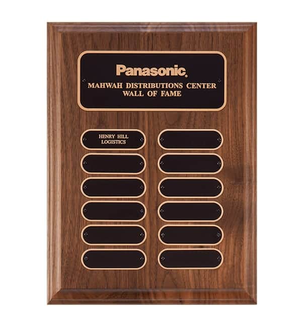 P3620 - P3620 | Solid American Walnut Perpetual Plaque with Oval Engraving Plates