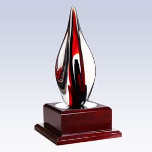 G1618 - G1618 | Red Contemporary Award with Rosewood Base
