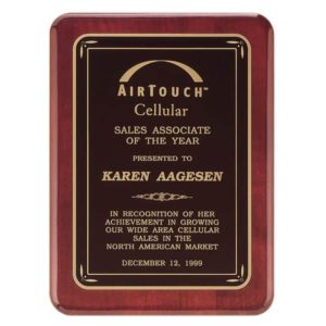 P3756-58 - P3756-58 | Rosewood Plaque with Matte Black Plate and Gloss Black Border