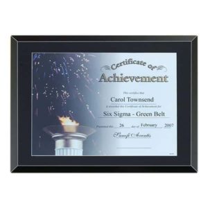 P4190 - P4190 | Black Glass Certificate Plaque