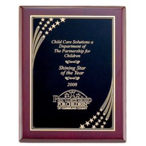 P4450-52 - P4450-52 | Rosewood Piano Finish Plaque with Shooting Stars