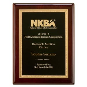 P5007-10 - P5007-10 | Rosewood Plaque with Black Plate and Florentine Border