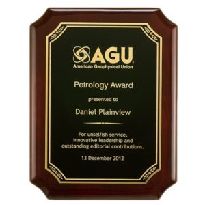 P5011-14 - P5011-14 | Rosewood Stained Plaque with Gold Florentine Leaf Design